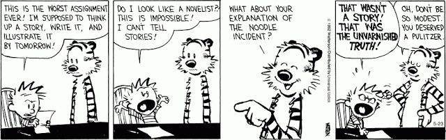 Calvin demonstrando que talento e necessidade de fazer arte andam