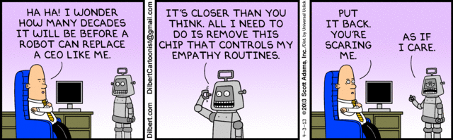 Dilbert e o que diferencia um CEO de um robô!